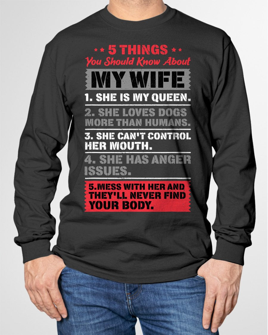 5 Things You Should Know About My Wife Husband Giftidea T-Shirt From WIFE - TRACY00 (SKU-TRAN-130506)