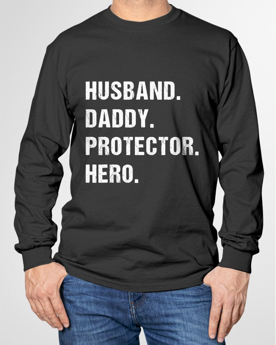 Husband Daddy Protector Hero for Dad Wife T-Shirt From WIFE - TRACY00 (SKU-TRAN-1305013)