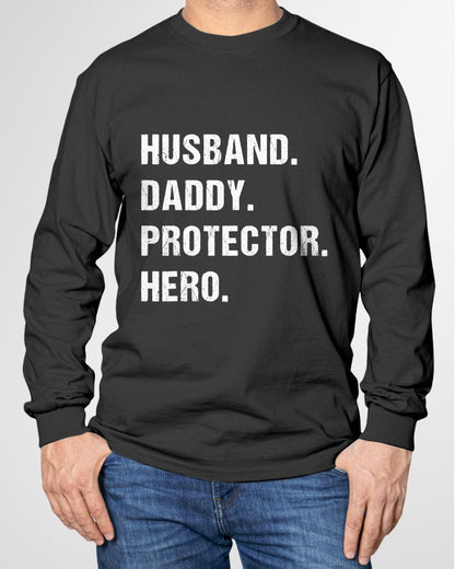 Husband Daddy Protector Hero for Dad Wife T-Shirt From WIFE - TRACY00 (SKU-TRAN-1305013)