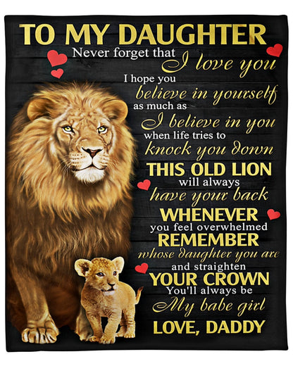 Gift For Daughter From Dad - Lion Blanket