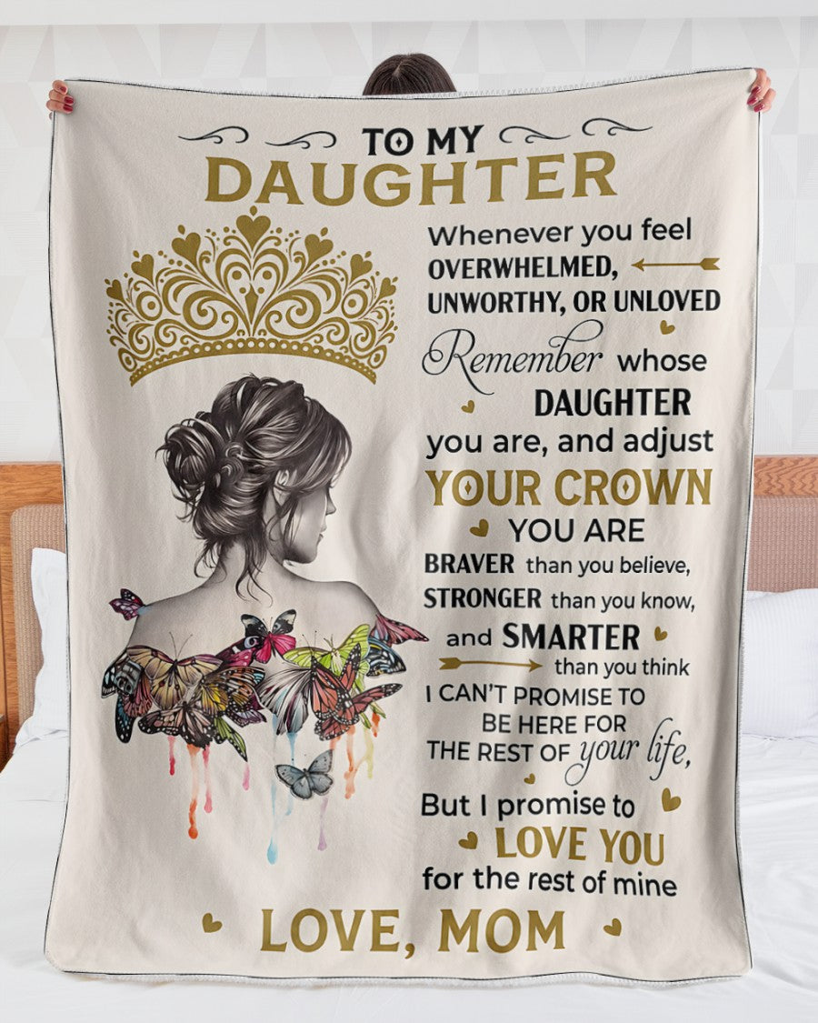 Special Gift "YOU ARE BRAVER THAN YOU BELIEVE" Blanket To Your Daughter  - From MOM TRACY00 (SKU2606-366)