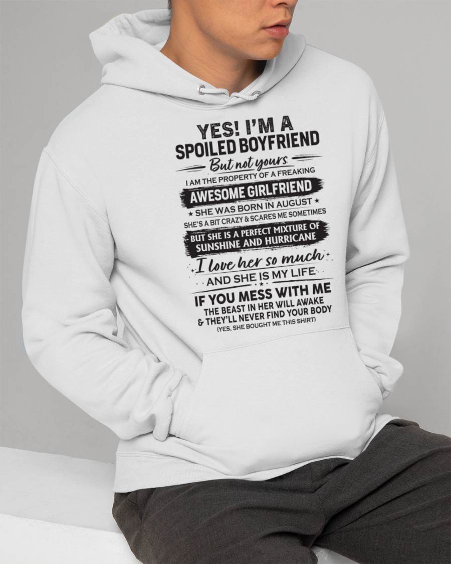 AUGUST - I'M A SPOILED BOYFRIEND - GIFT FROM WIFE/GIRLFRIEND - tracy08 (SKU26T-01250-08)