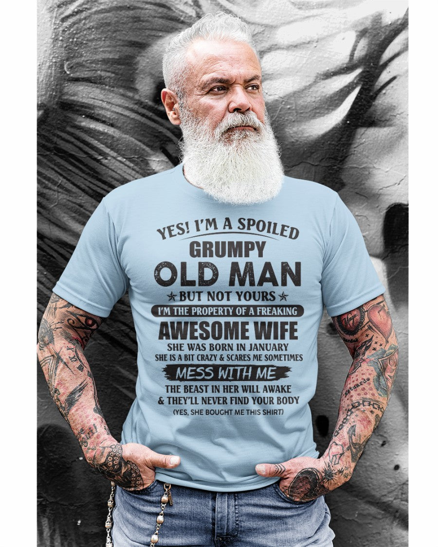 Awesome wife January - Perfect gift for your husband from wife - tracy01 (SKU96-68-01)