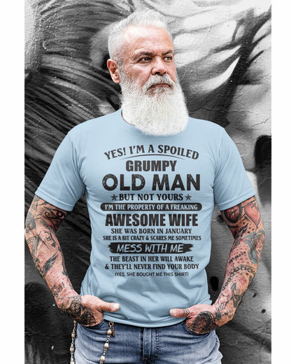 Awesome wife January - Perfect gift for your husband from wife - tracy01 (SKU96-68-01)