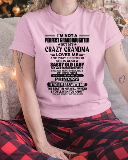 DECEMBER - I AM NOT A PERFECT GRANDDAUGHTER  - GIFT FROM GRANDMA -tracy12 - (SKU2607-189-12)