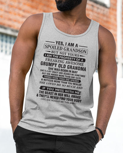 Yes I’m A Stubborn Grandson T-Shirt – Birthday Gift From May Grandma / Woman - tracy05 (SKU10-171-05)