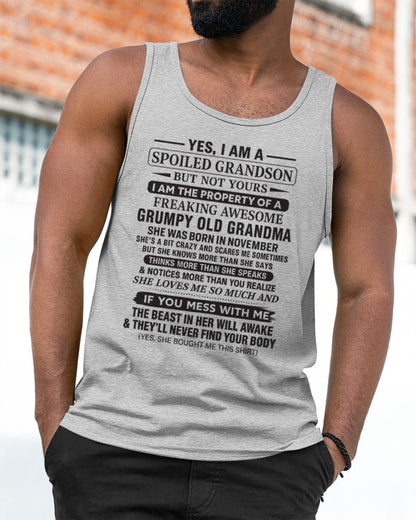Yes I’m A Stubborn Grandson T-Shirt – Birthday Gift From November Grandma / Woman - tracy11 (SKU10-171-11)
