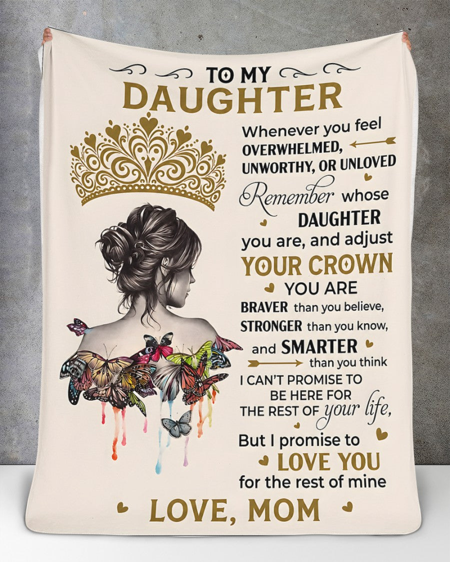 Special Gift "YOU ARE BRAVER THAN YOU BELIEVE" Blanket To Your Daughter  - From MOM TRACY00 (SKU2606-366)
