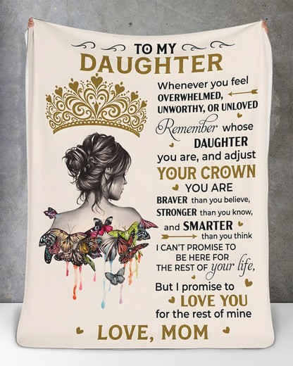 Special Gift "YOU ARE BRAVER THAN YOU BELIEVE" Blanket To Your Daughter  - From MOM TRACY00 (SKU2606-366)