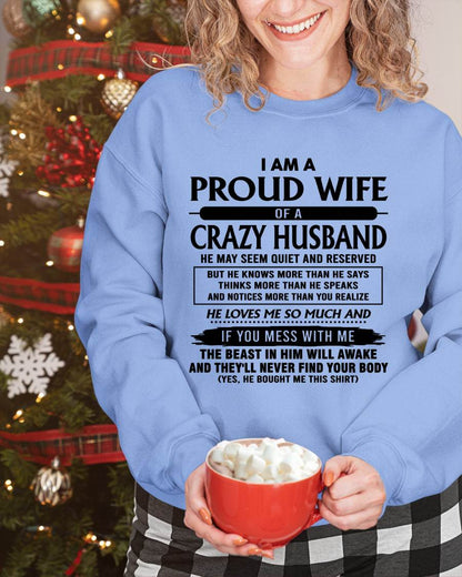 I Am A Proud Wife Of A Crazy Husband – Gift For Wife From Husband – xuan00 (SKU26T-01-64-00)