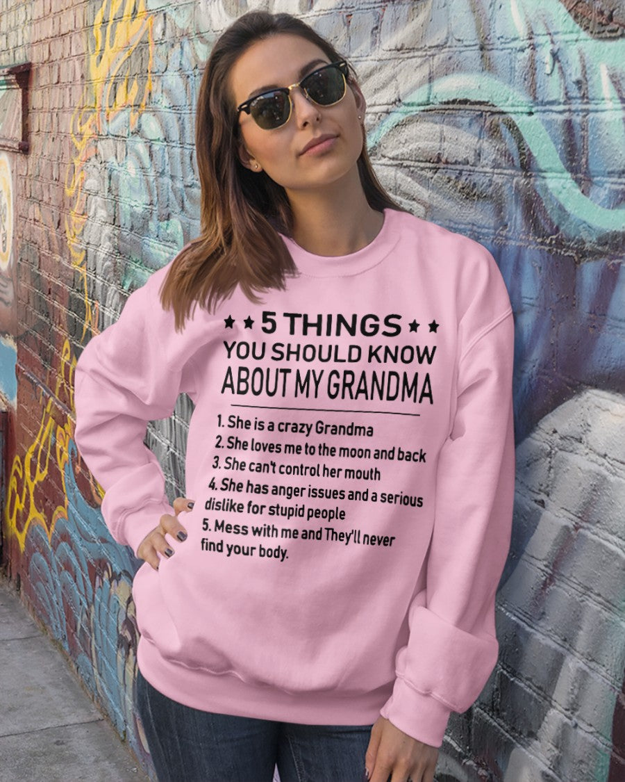5 THINGS  YOU SHOULD KNOW ABOUT MY GRANDMA - Gift for granddaughter tracy00 (SKU10-18)