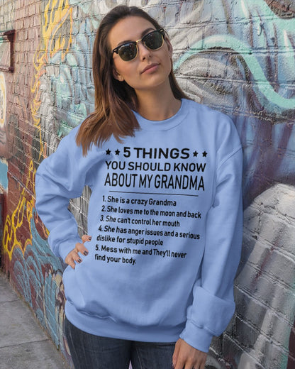 5 THINGS  YOU SHOULD KNOW ABOUT MY GRANDMA - Gift for granddaughter tracy00 (SKU10-18)