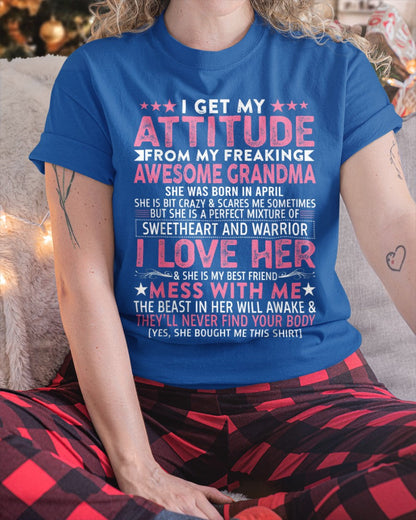 I GET MY ATTITUDE FROM MY GRANDMA APRIL EDITION – FROM GRANDMA TO GRANDDAUGHTER tracy04 (SKU07-163-04)