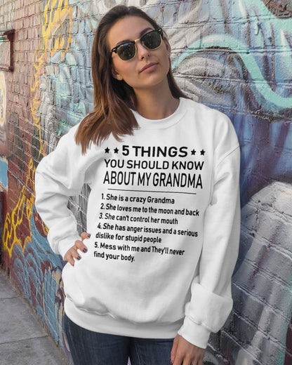 5 THINGS  YOU SHOULD KNOW ABOUT MY GRANDMA - Gift for granddaughter tracy00 (SKU10-18)