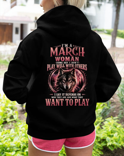 MARCH - PLAY WELL WITH OTHERS - Birthday T-Shirt For WOMAN - TRACY03 (SKU2608-43-03)