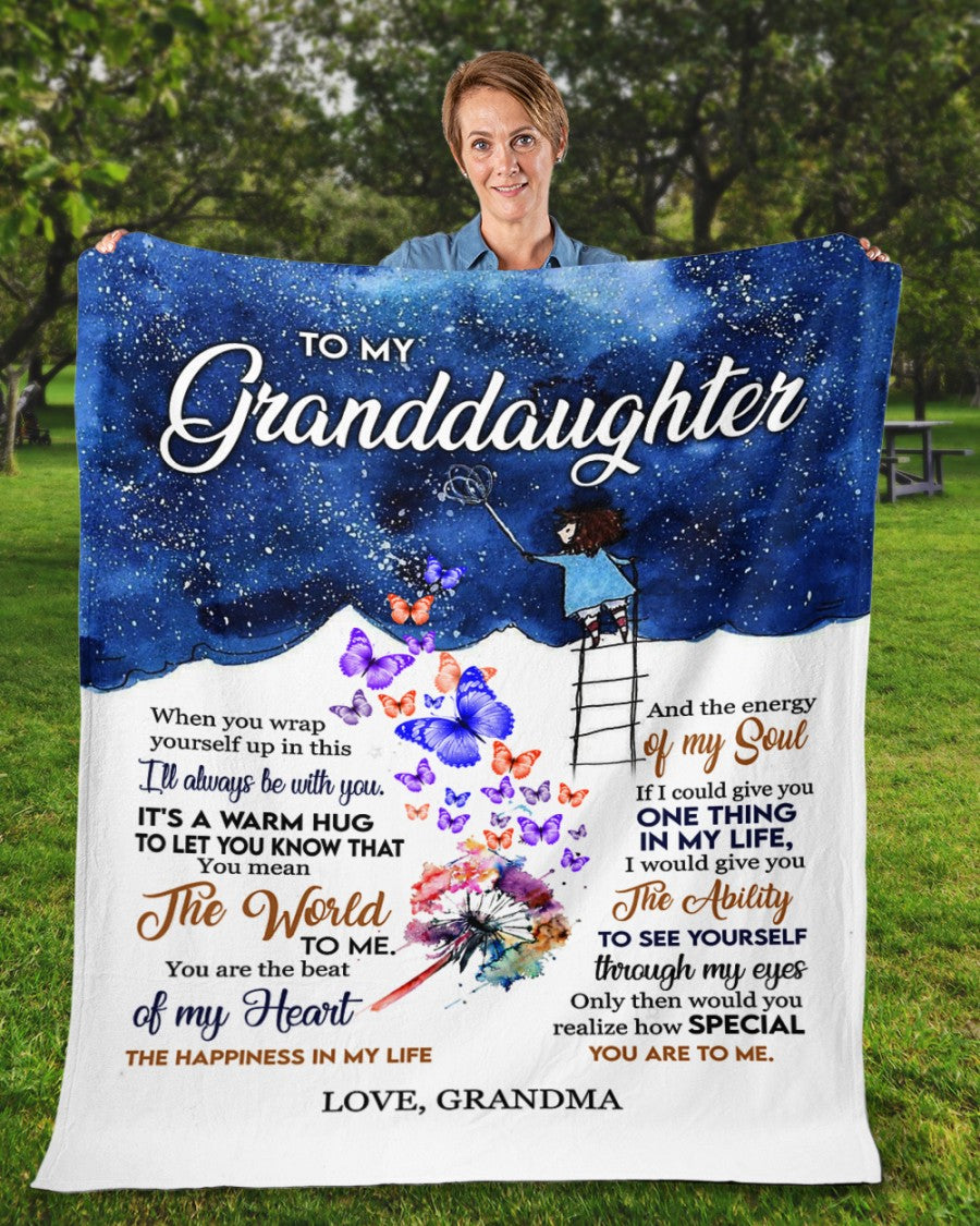 Special Gift For Your Granddaughter Blanket - From Grandma (SKUB12-BLK-04)