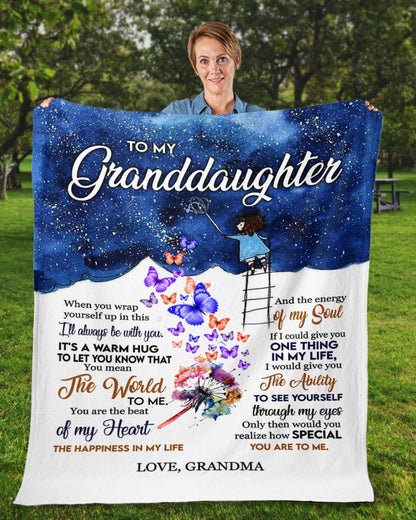 Special Gift For Your Granddaughter Blanket - From Grandma (SKUB12-BLK-04)