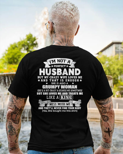 I'M NOT A PERFECT HUSBAND BUT MY CRAZY WIFE LOVE ME - GIFT FROM WIFE - tracy00 (SKU2603-112-00)