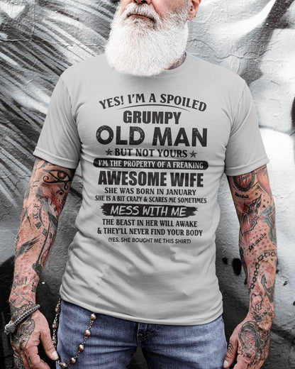 Awesome wife January - Perfect gift for husband From Wife - tracy01 (SKU96-68-01)