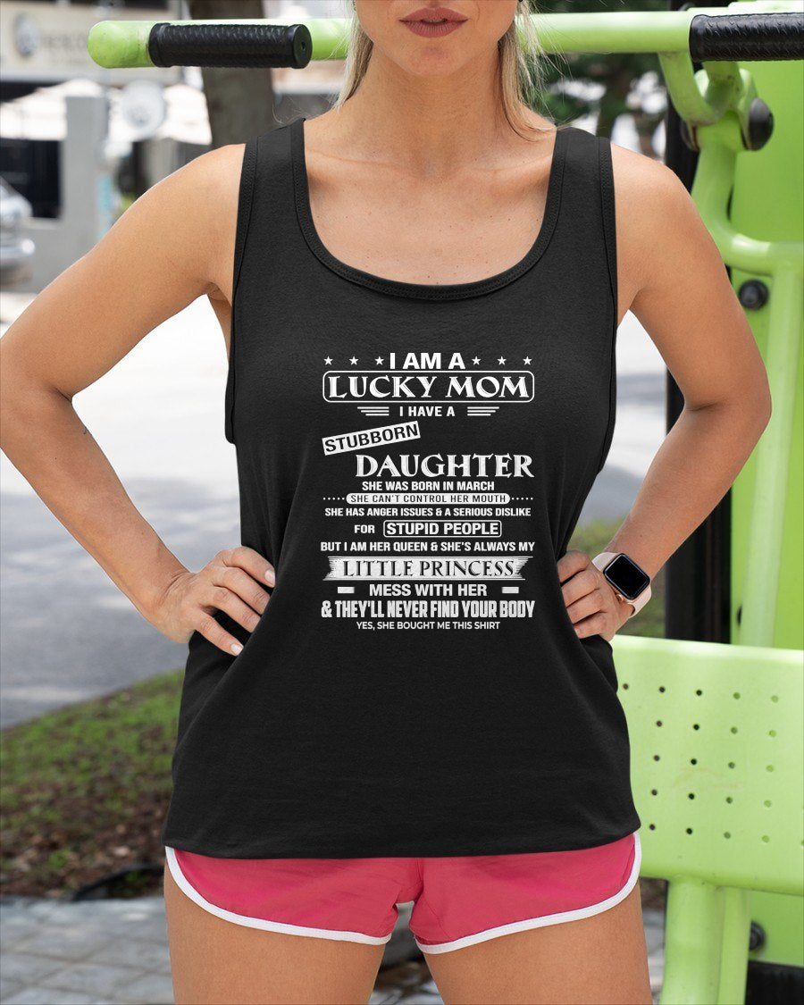 MARCH - AS A LUCKY MOM T-Shirt From DAUGHTER - TRACY03 (SKU2603-175-03)