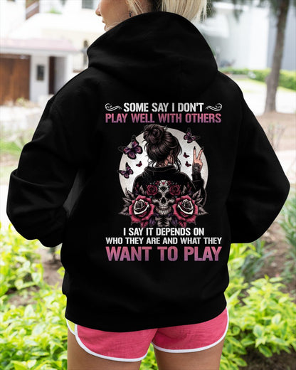 DON'T PLAY WELL WITH OTHERS T-Shirt For WOMAN - TRACY00 (SKU2606-06-00)