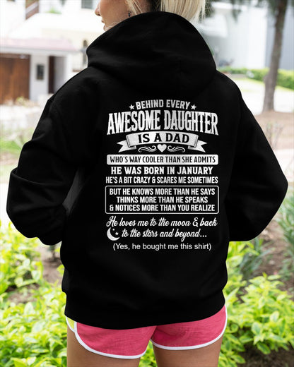 JANUARY - "DAD COOLER THAN DAUGHTER ADMITS" T-shirt From DAD - TRACY01 (SKU2606-249-01)
