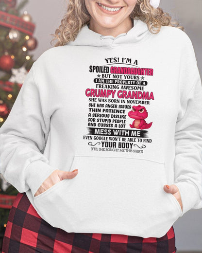 NOVEMBER - YES, I'M A SPOILED GRANDDAUGHTER - GIFT FROM GRANDMA - tracy11 (SKU09-96-11)