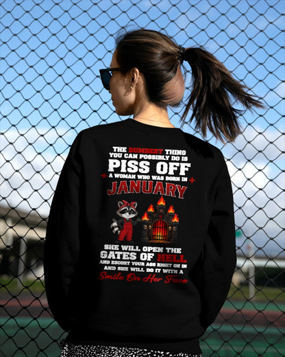 JANUARY - THE DUMBEST THING YOU CAN POSSIBLY DO - Birthday T-Shirt For WOMAN - TRACY01 (SKU2608-542-01)