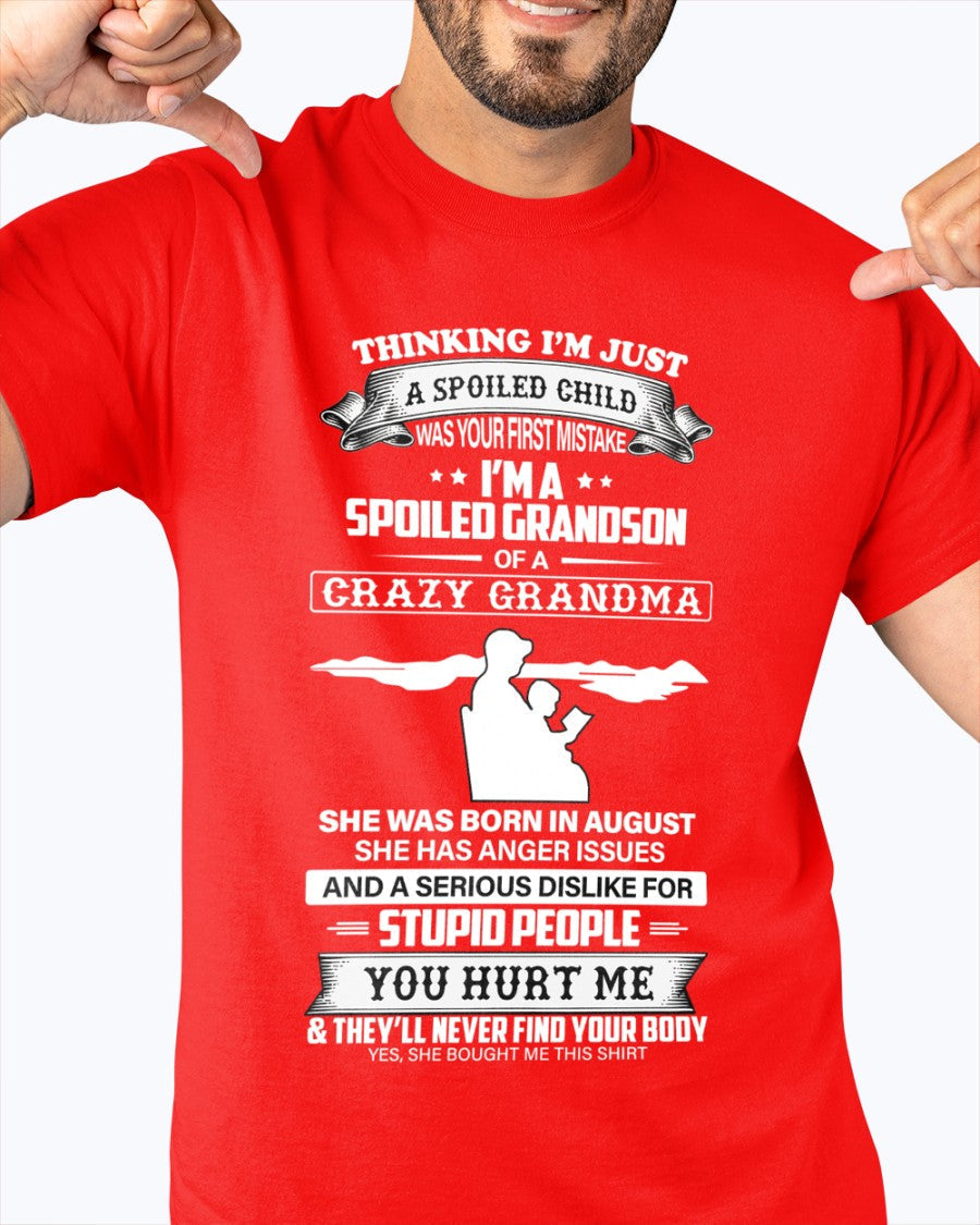 Spoiled by Grandma Shirt August Edition – From Grandma to Grandson tracy08 (SKU-GMS2-08)