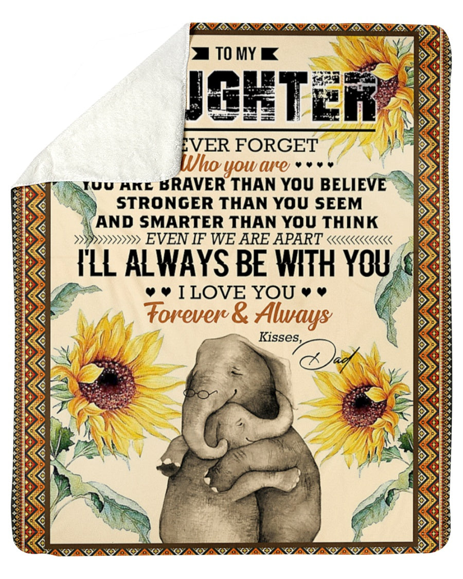 Elephant Blanket Love Your Dad Blanket - Gift For Daughter From Dad