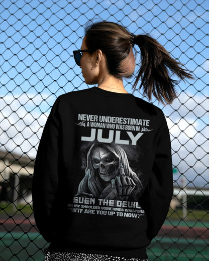 Never Underestimate A Woman Who Was Born In July – T-Shirt For Woman – XUAN07 (SKU09-13-07)