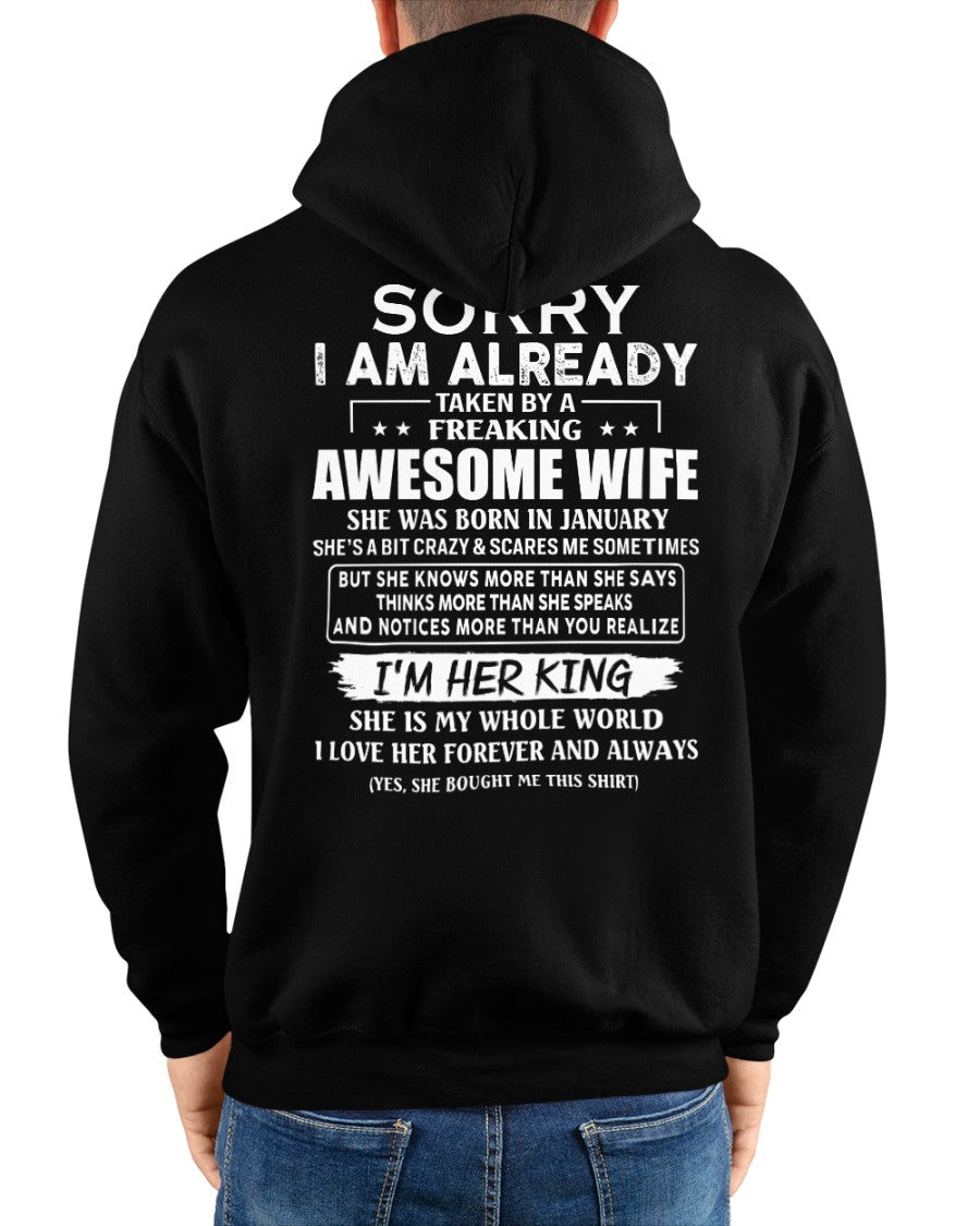 Awesome wife January - Perfect gift for husband from wife - tracy01 (SKU68-79-01)
