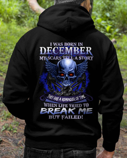 I WAS BORN IN DECEMBER MY SCARS TELL A STORY - T-SHIRT FOR MAN - XUAN12 (SKU08-68-12)