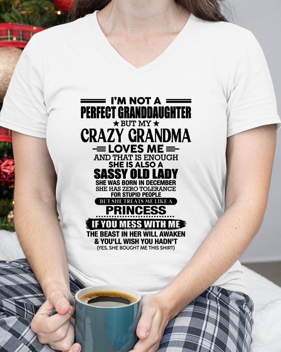 DECEMBER - I AM NOT A PERFECT GRANDDAUGHTER  - GIFT FROM GRANDMA -tracy12 - (SKU2607-189-12)
