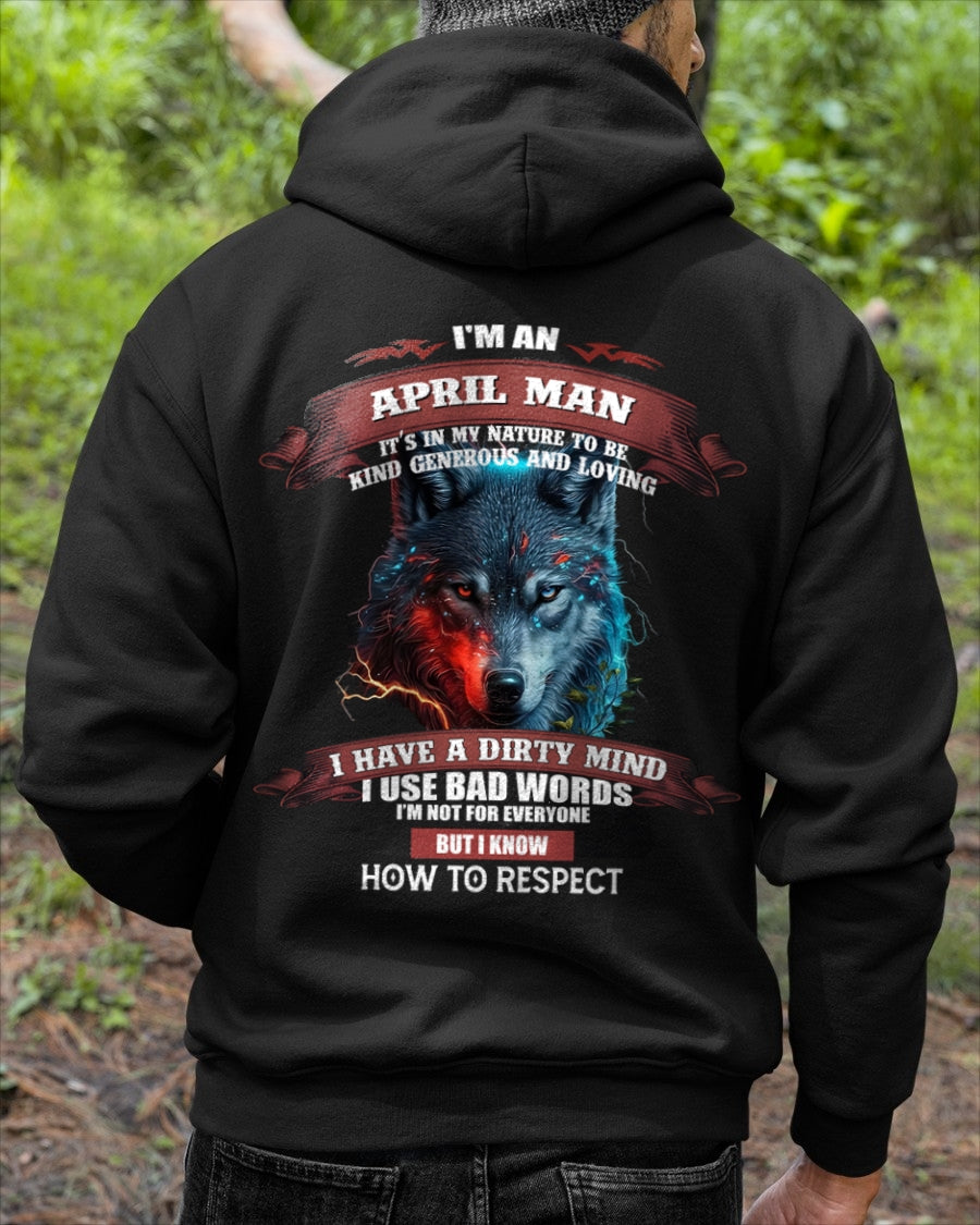 APRIL - KNOW HOW TO RESPECT - BIRTHDAY T-SHIRT FOR MEN - XUAN04 / male (SKU12-162-04)