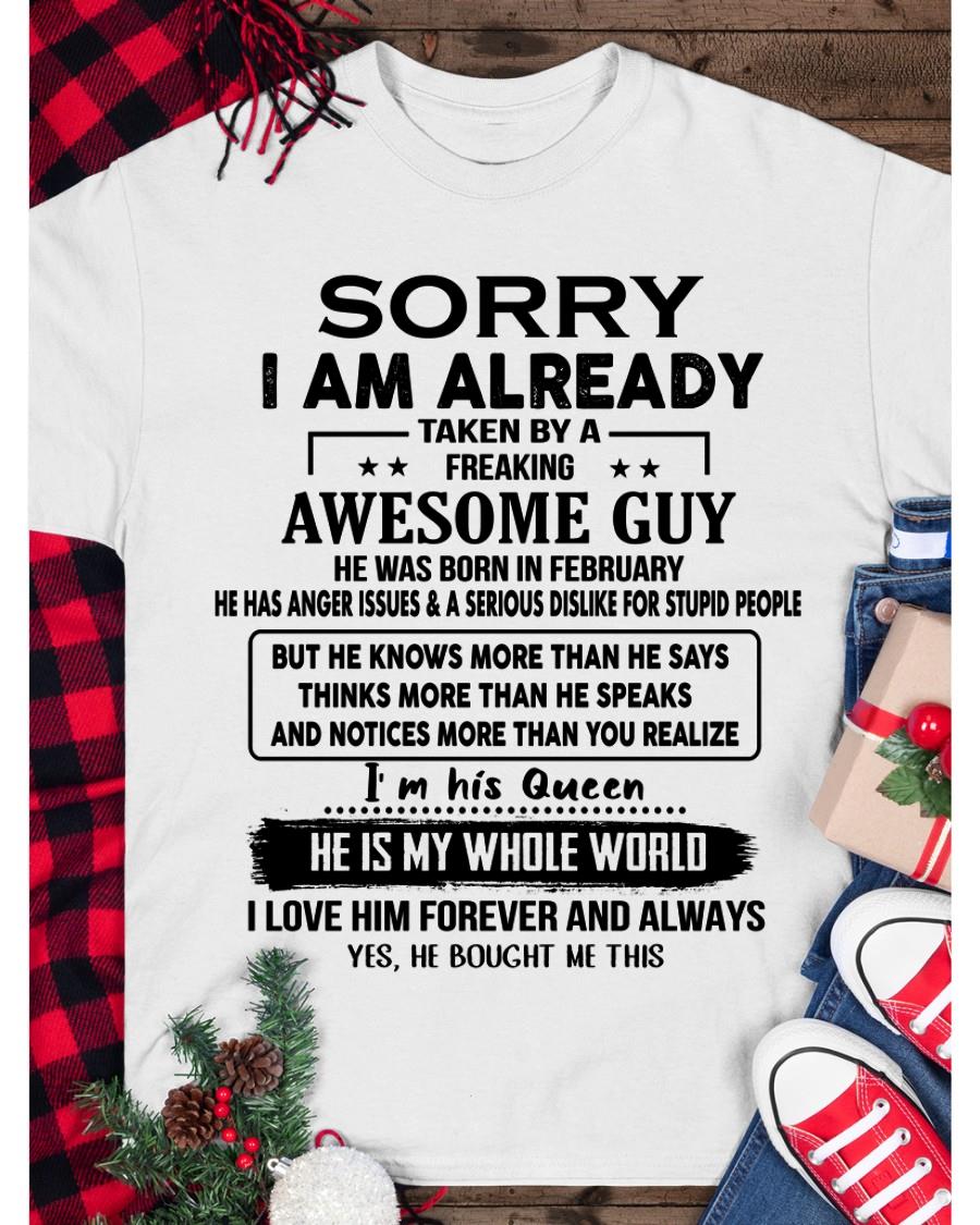 February - Awesome Boyfriend Born In February- Special gift for your Girlfriend - From Husband XUAN02 (SKUT08-11-02)