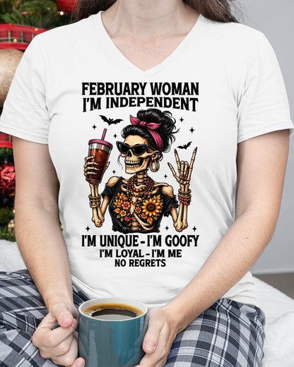FEBRUARY - I'M UNIQUE GOOFY LOYAL For WOMAN T-Shirt - TRACY02 (SKU2606-33-02)