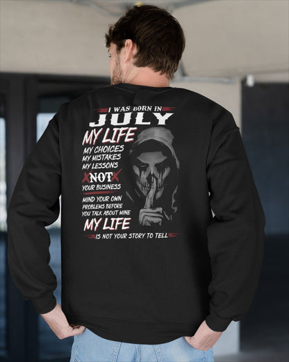 I WAS BORN IN JULY - T-SHIRT FOR MAN - XUAN07 (SKU08-36-07)