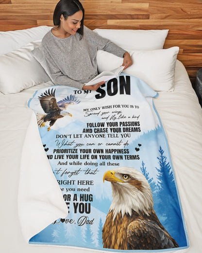 To My Son Blanket Sherpa Fleece Blanket Sherpa Fleece Blanket - From DAD (SKU2608-324)
