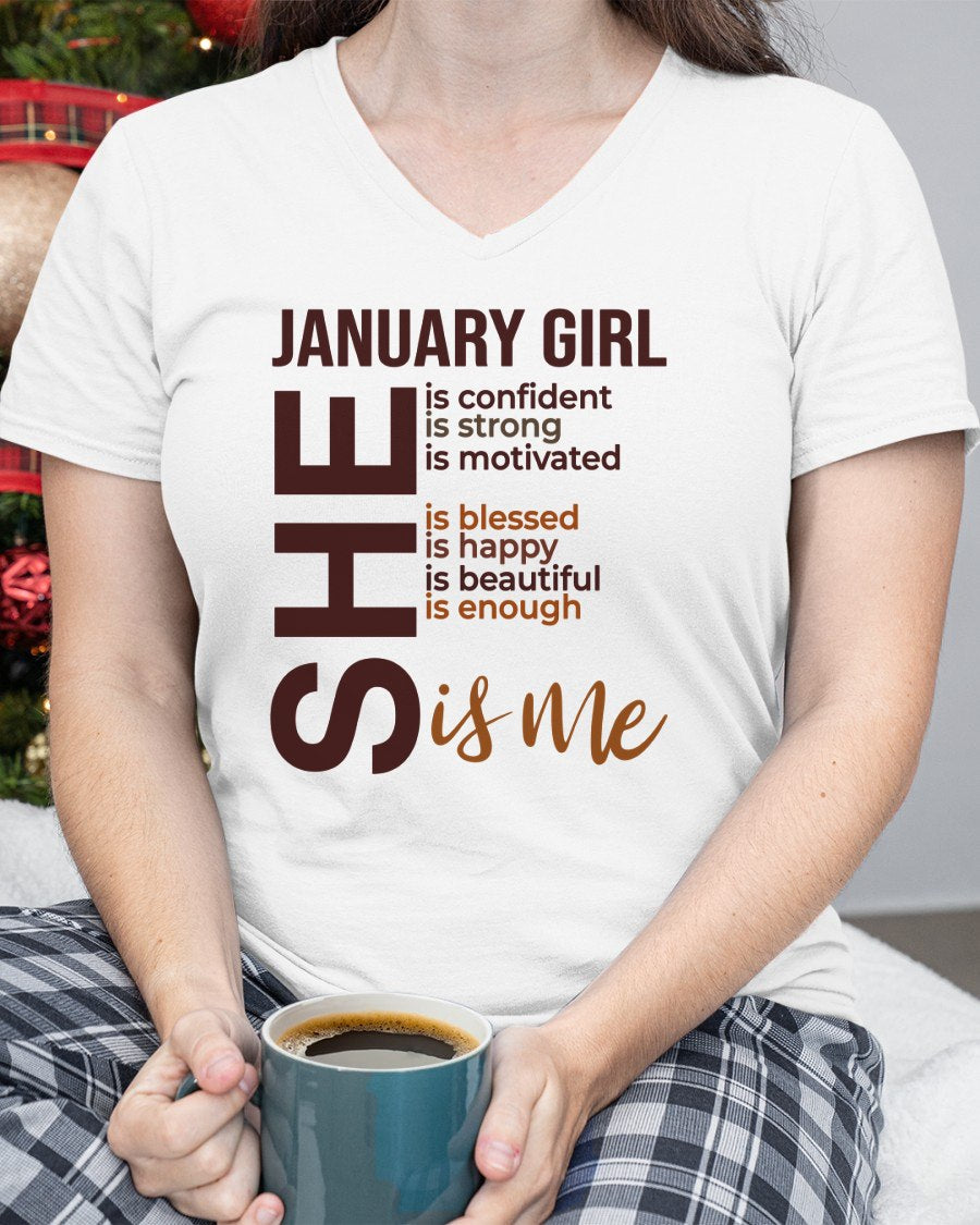 January - T-shirt For Woman Born In January - TRACY01 (SKU2605-04-01)