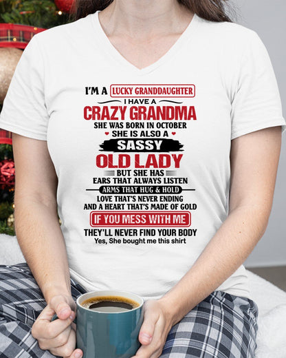 OCTOBER - LUCKY GRANDDAUGHTER HAVE A GRANDMA From GRANDMA - TRACY10 (SKU2608-146-10)
