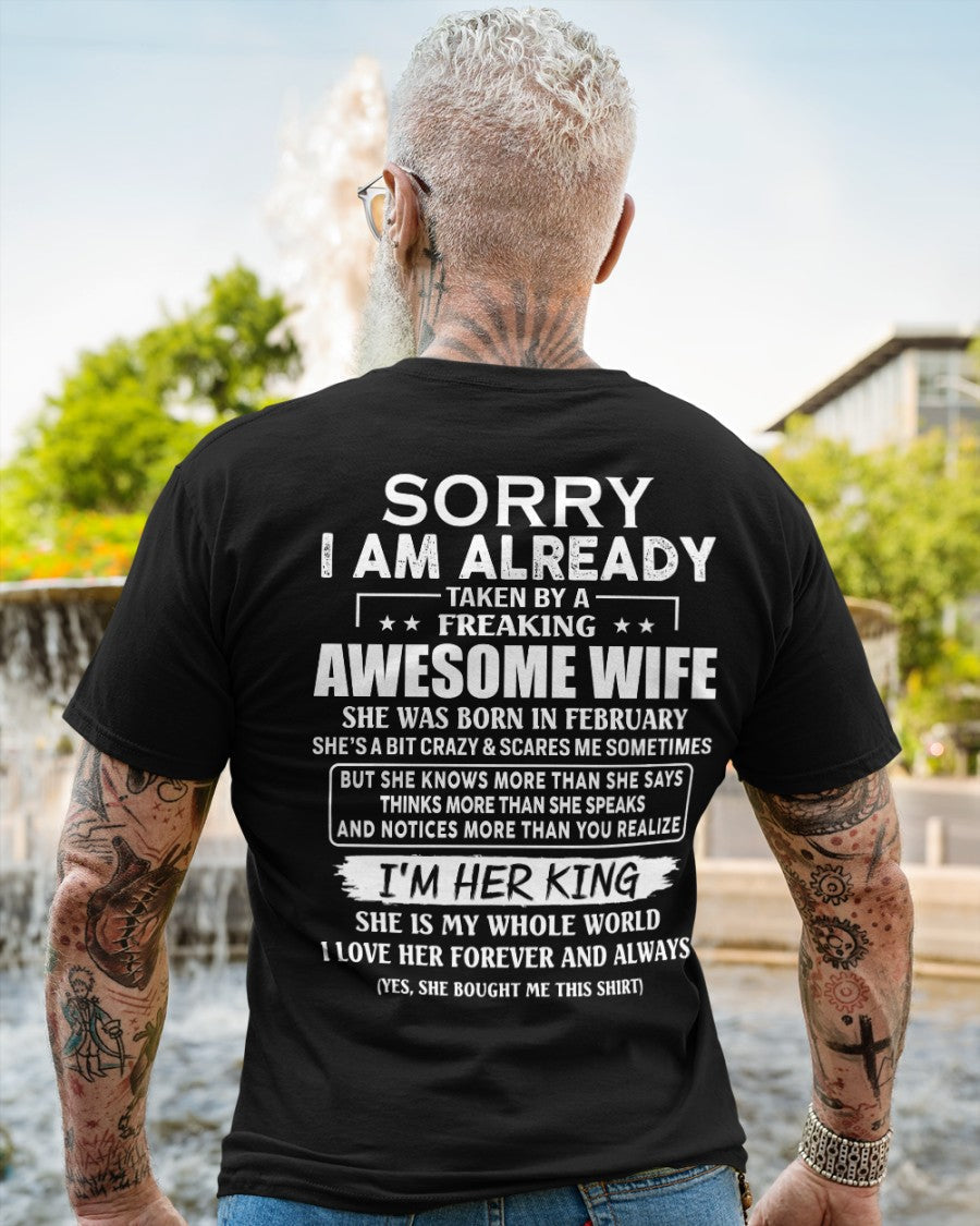 Awesome wife February - Perfect gift for husband from wife - tracy02 (SKU68-79-02)