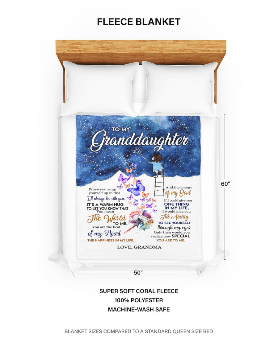 Special Gift For Your Granddaughter Blanket - From Grandma (SKUB12-BLK-04)