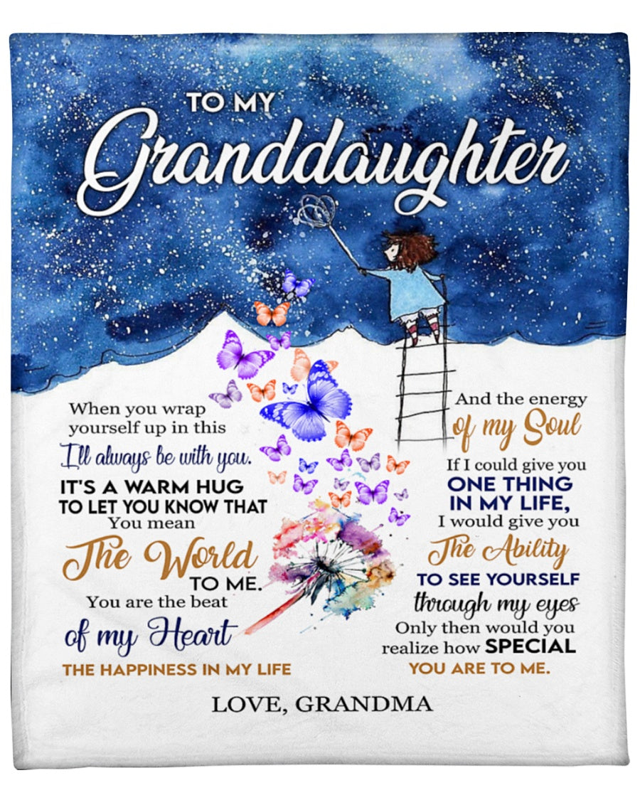 Special Gift For Your Granddaughter Blanket - From Grandma (SKUB12-BLK-04)
