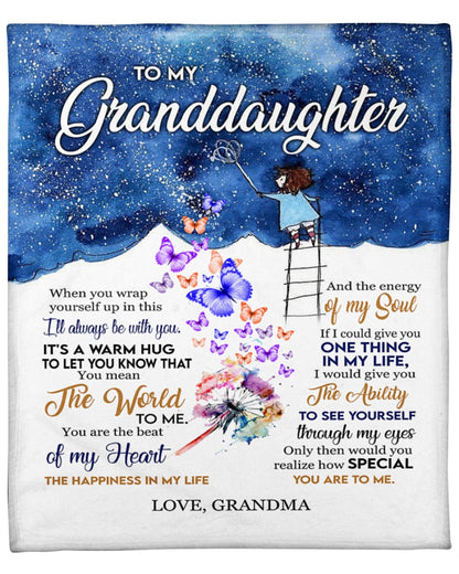 Special Gift For Your Granddaughter Blanket - From Grandma (SKUB12-BLK-04)