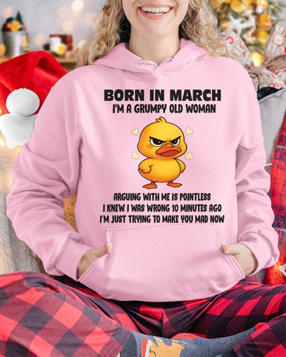 Born In March I'm A Grumpy Old Woman - T Shirt For Woman - XUAN03 (SKU09-80-03)
