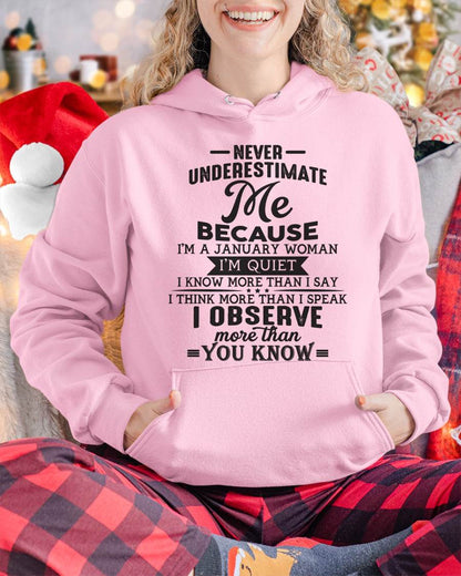 January - Never Underestimate Me - T Shirt For Woman - XUAN01 (SKU10-23-01)