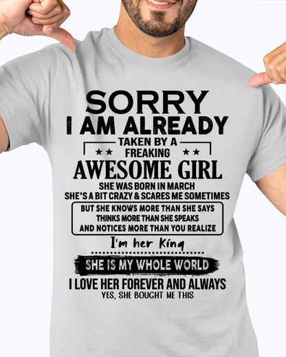 March - Awesome Girl born in March - Special gift for your boyfriend - From Wife tracy03 (SKU.AT16)