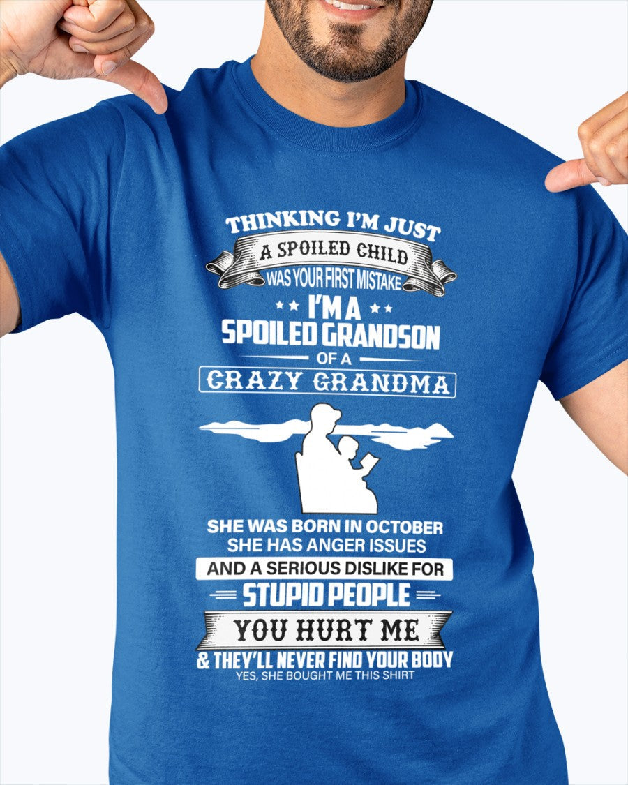 Spoiled by Grandma Shirt October Edition – From Grandma to Grandson tracy10 (SKU-GMS2-10)