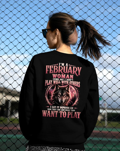 FEBRUARY - PLAY WELL WITH OTHERS - Birthday T-Shirt For WOMAN - TRACY02 (SKU2608-43-02)